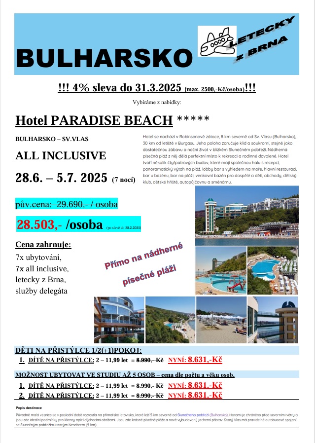 BULHARSKO - PARADISE BEACH